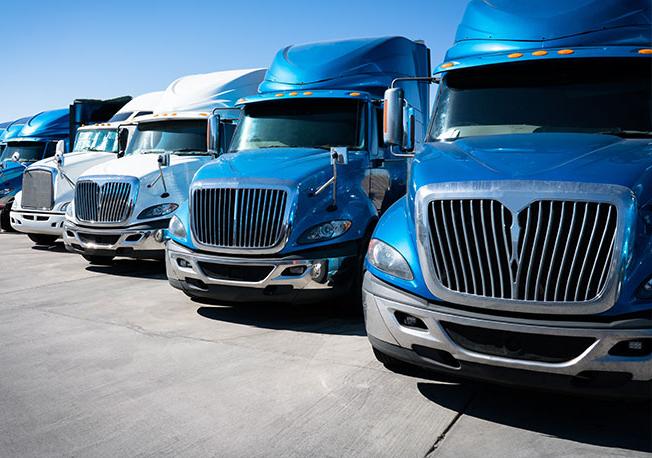 Fleet of semi-trailer trucks